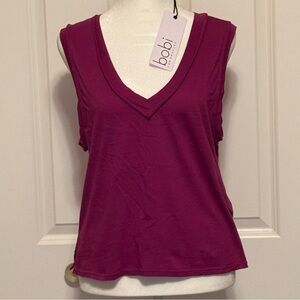 bobi V-Neck Sleeveless Tank Top - Magenta